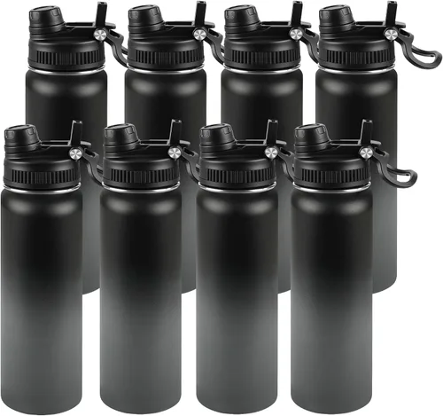 Miniatura 21 de Botella de agua aislada de 22 onzas, tapa 2 en 1 a prueba de fugas (sorbo/pajilla) + asa, botella de acero inoxidable para deportes, viajes, trabajo