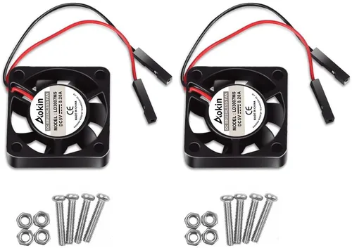 2 ventiladores 3007 para Raspberry Pi 5 1.181x1.181x0.276 in Cooler Pi ventilador de caja de enfriamiento sin escobillas 1.181 in 1.18in 3.3V 5V DC