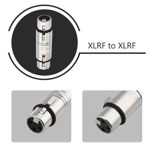 Miniatura 2 de XLR - Conector cambiador de género XLR hembra a 3 pines, paquete de 2 compatibles con micrófono, estéreo, mezclador XLRF a XLRF