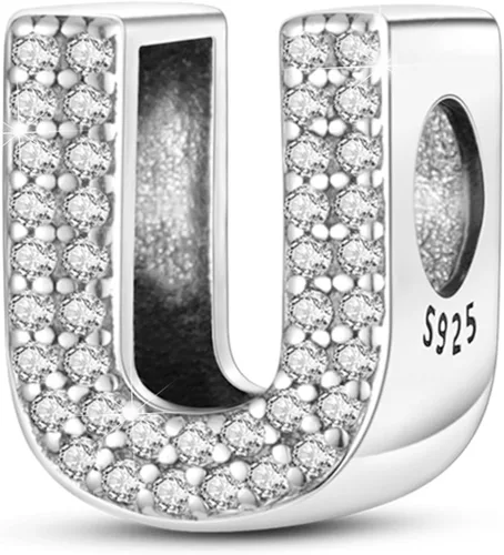 Miniatura 97 de PARCOM Dijes de letras compatibles con pulseras Pandora de plata esterlina S925 con iniciales para pulseras del alfabeto A-Z, cuentas de letras
