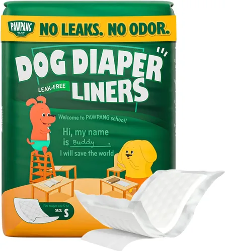 Miniatura 9 de PAWPANG Forros desechables para pañales para perros machos y hembras, 100 unidades, 5 opciones de tamaño, insertos de pañales para perros que se