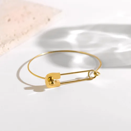 Miniatura 7 de AILUOR Pulsera de gancho de seguridad de moda, estilo vintage punk clásico simple amor pulsera joyería unisex