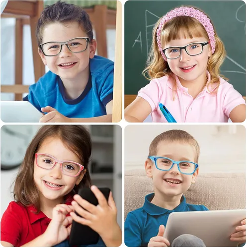 Miniatura 6 de ALWAYSUV Paquete de 2 lentes de seguridad para niños, antiempañamiento, bloqueo de luz azul, lentes transparentes de 5 a 12 años