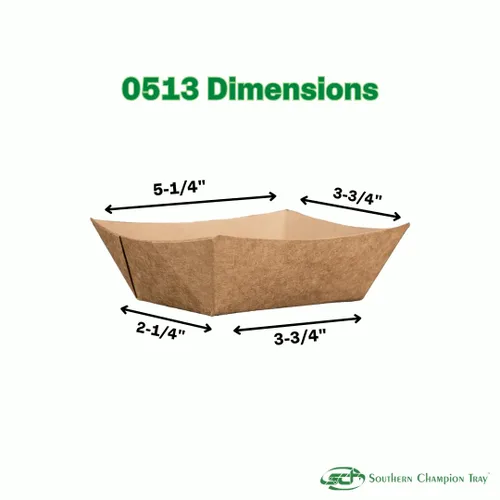 Miniatura 6 de Southern Champion Tray 0513 #100 Bandeja para alimentos de cartón ECO Kraft, capacidad de 1 lb (Caja de 1000)