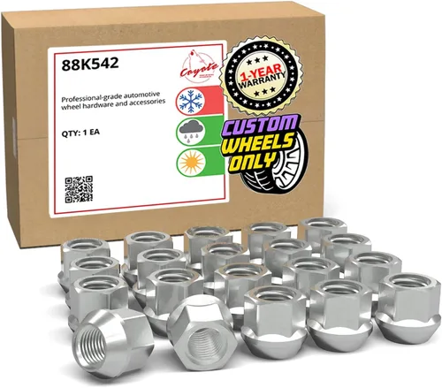 Miniatura 11 de Wheel Accessories Parts 20 tuercas de extremo abierto de 1/2 a 20 roscas de 0.827 in de largo, color negro, 3/4 pulgadas, 0.748 in, hexagonales