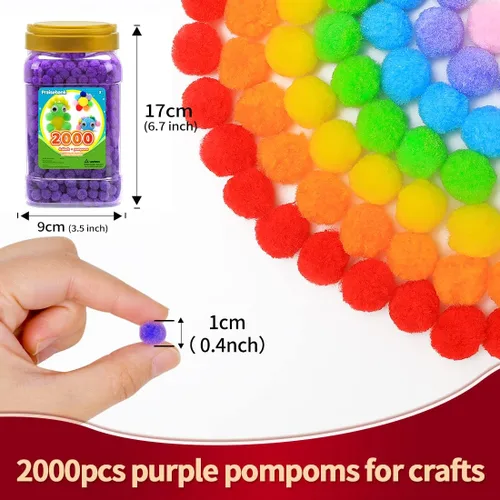 Miniatura 95 de Praisebank Pompones rojos, 90 unidades, 1.5 pulgadas, perfectos para artes y manualidades