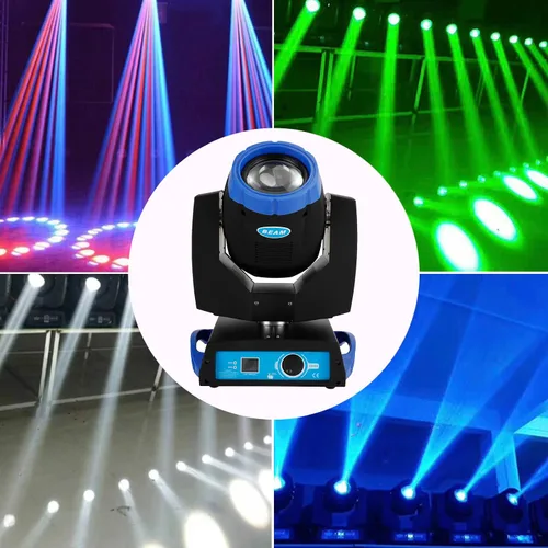 Miniatura 6 de 230W 7R Zoom Cabeza Móvil Haz Sharpy Luz 8 Prisma Estroboscópico DMX 16Ch Fiesta Azul