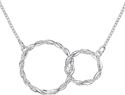 Miniatura 7 de AM ANNIS MUNN Collar para madre e hija, regalo de suegra de plata de ley 925 para mujer, collar de círculo infinito para mujer, collares para mujer