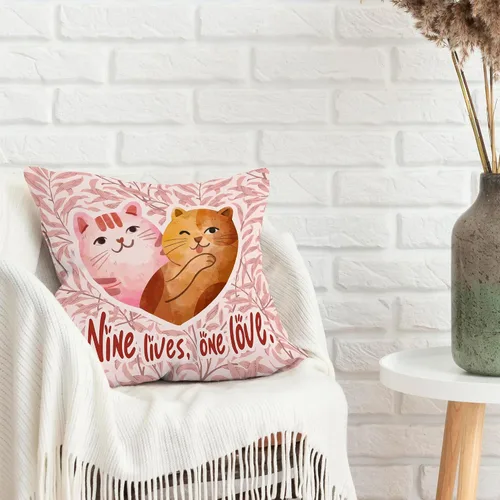 Miniatura 4 de Fundas de almohada rosas con diseño floral de San Valentín, regalos para mujeres, novias, parejas, amantes de los gatos, divertidas fundas