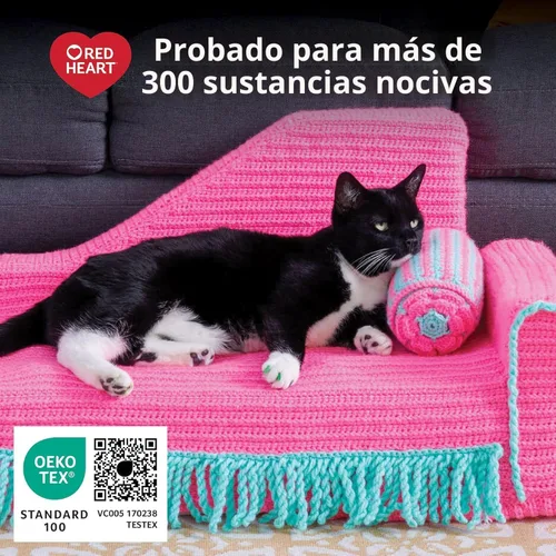 Miniatura 5 de Red Heart Super Saver - Hilo negro, paquete de 3 unidades de 6.98 oz/7 onzas, acrílico, 4 medianos (peinado), 364 yardas, tejido/ganchillo