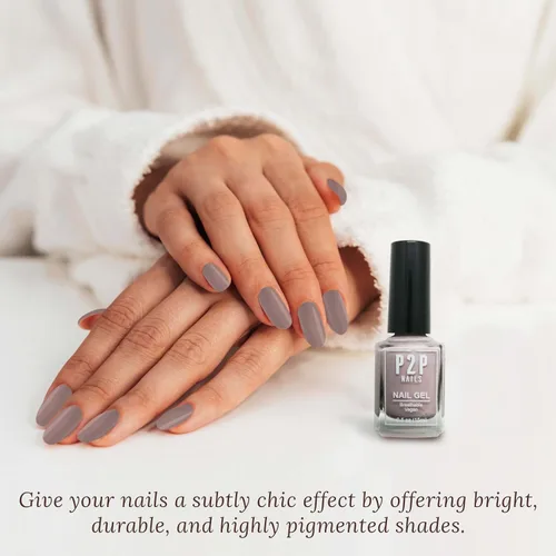 Miniatura 2 de P2P Nails Esmalte de uñas en gel vegano neutro, brillo natural, sin arañazos, secado rápido, textura suave en colores vibrantes, esmalte de gel