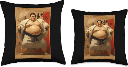 Miniatura 3 de Sumo Wrestler I Love Japanese Sumo Vintage Art Throw Pillow