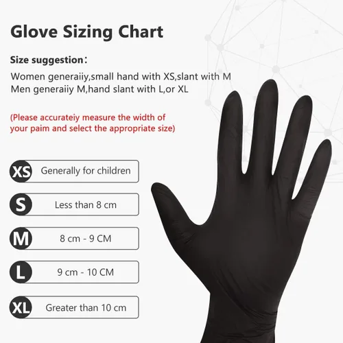 Miniatura 7 de Nitrile Disposable Gloves Pack of 100, Latex Free Safety Working Gloves for Food Handle or Industrial Use