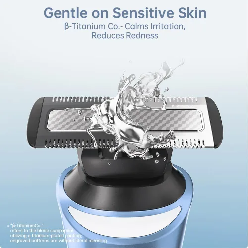 Miniatura 2 de Recortadora de bikini para mujer, maquinilla de afeitar eléctrica 2 en 1 sin dolor con doble cabeza, IPX7, impermeable, afeitadora facial y corporal
