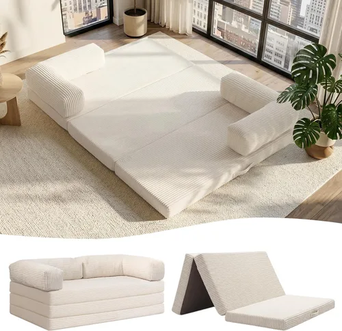Miniatura 22 de JUIKURY Sofá cama plegable, silla cama convertible con almohada, colchón plegable, sofá cama de dos en uno, sofá cama extraíble portátil, silla cama