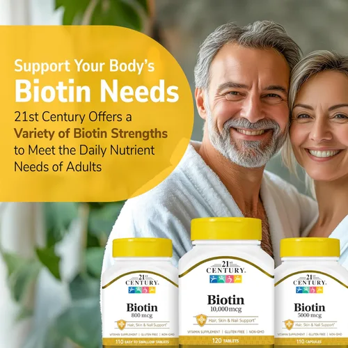 Miniatura 7 de 21st Century Tabletas de biotina, 10,000 mcg, sin sabor 120
