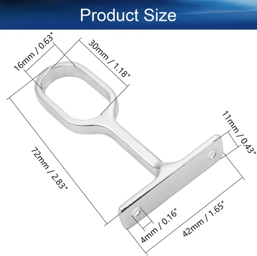 Miniatura 2 de Soporte ovalado de aleación de zinc de 0.63 x 1.18 pulgadas (ancho x largo) sin tornillos para armario, armario, ropa colgante, tono plateado, 2
