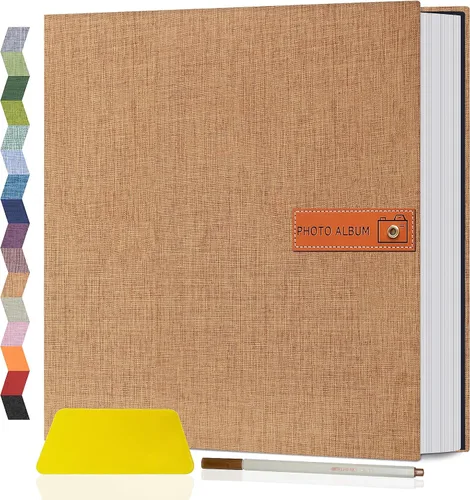 Miniatura 46 de Popotop Álbum de fotos grande autoadhesivo 4x6 5x7 8x10, álbum de recortes DIY, libro de fotos, regalos para mamá, familia, bebé y boda, con Azul