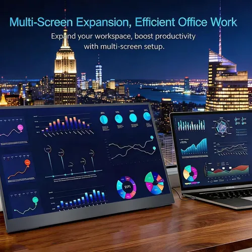 Miniatura 11 de Monitor portátil grande de 18.5 pulgadas para laptop, 120Hz 1080P FHD IPS portátil, pantalla de viaje secundaria para/teléfono/Xbox PS4/5, 125%