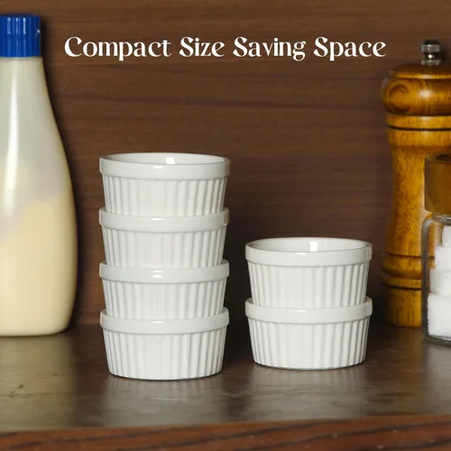 Miniatura 6 de DOWAN Cuencos para inmersión de 1.5 onzas, mini ramequines, pequeños platos de porcelana Ramekin, tazas de postre pequeños cuencos para condimentos