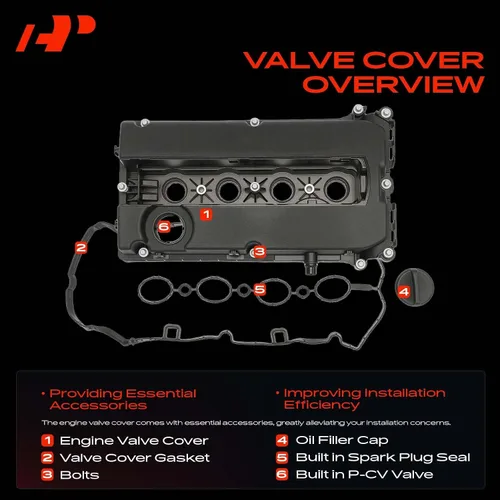 Miniatura 6 de A-Premium Kit de cubierta de válvula de motor compatible con Chevy Cruze, Sonic, Trax, Aveo, Aveo5, L4 1.6L 1.8L (tipo de aluminio mejorado)