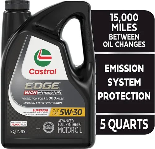 Miniatura 2 de Castrol EDGE High Mileage 5W-30 Aceite de motor sintético avanzado completo, 5 cuartos de galón