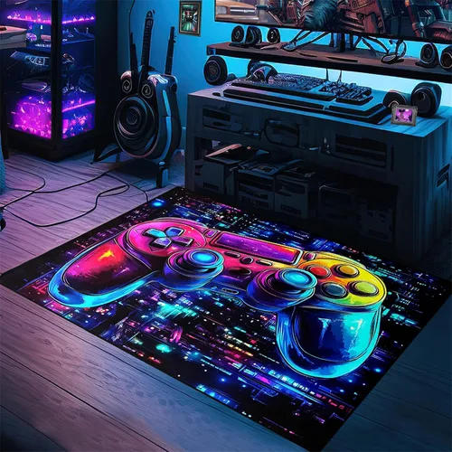 Miniatura 9 de Alfombra de videojuegos para habitación de niños, alfombra de control de videojuegos, decoración de habitación de jugadores para niños, adolescentes
