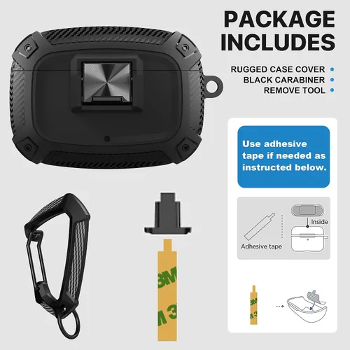 Miniatura 6 de Maxjoy Funda para Beats Studio Buds, Studio Buds Plus 2023 con cerradura, Studios Bud + fundas protectoras a prueba de golpes con llavero para Beats