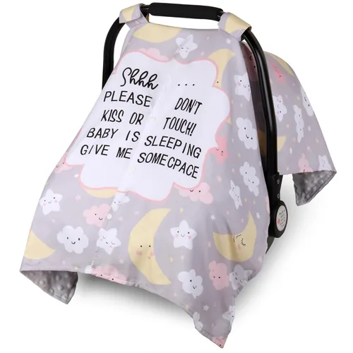 Metplus Funda para asiento de coche 2 en 1 estilo escritura, toldo para asiento de bebé, funda multiuso para lactancia para mamá, fundas para good