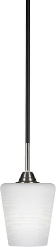 Miniatura 189 de Toltec Lighting Paramount - Mini colgante de 1 luz en acabado negro mate con cristal de arte perla de 7 pulgadas y estilo negro