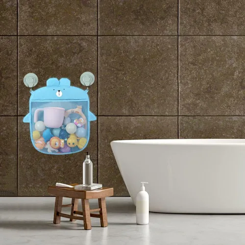 Miniatura 4 de Surakey Almacenamiento de juguetes de baño para niños, niños pequeños, organizador de baño de bebé, bañera, soporte de juguetes de baño, red