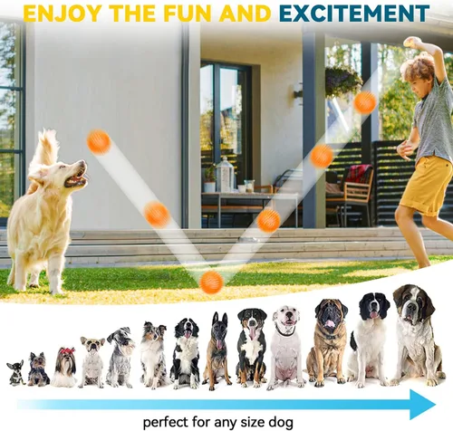 Miniatura 6 de SHARLOVY Pelota de juguetes para perros grandes de 3.5", paquete de 6 juguetes chirriantes, duraderos para masticadores agresivos, pelota con púas