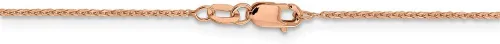 Miniatura 4 de Collar de cadena con cable plano de oro rosa de 14 quilates, 0.043in, con cierre seguro de langosta