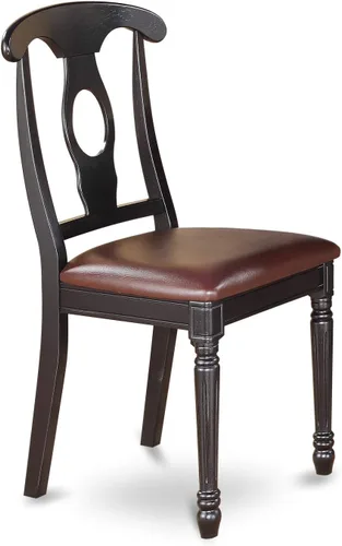Miniatura 4 de East West Furniture DLKE3-BCH-LC - Juego de mesa de comedor moderno de 3 piezas que contiene una mesa redonda de madera con gotas y 2 sillas