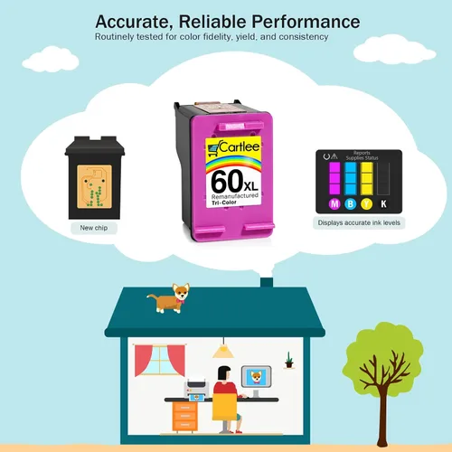 Miniatura 6 de Cartlee Cartucho de tinta remanufacturado de repuesto para HP 60XL 60 XL para Envy 100 110 120 Photosmart C4670 c4680 c4780 c4795 d110 Deskjet D2660