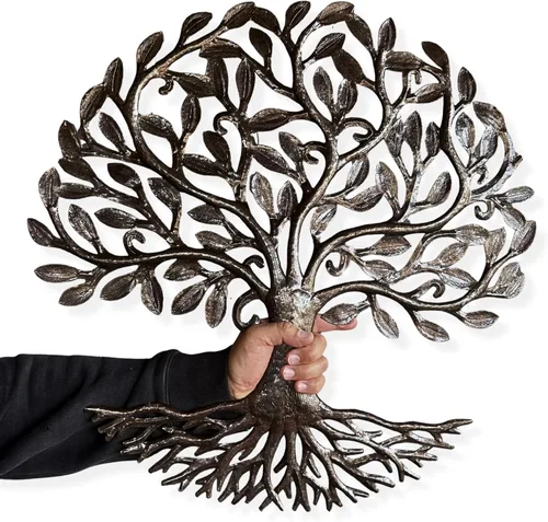 Miniatura 3 de it's cactus - metal art haiti Decoración del hogar Árbol de la vida con raíces, placas para colgar en la pared para interiores y exteriores