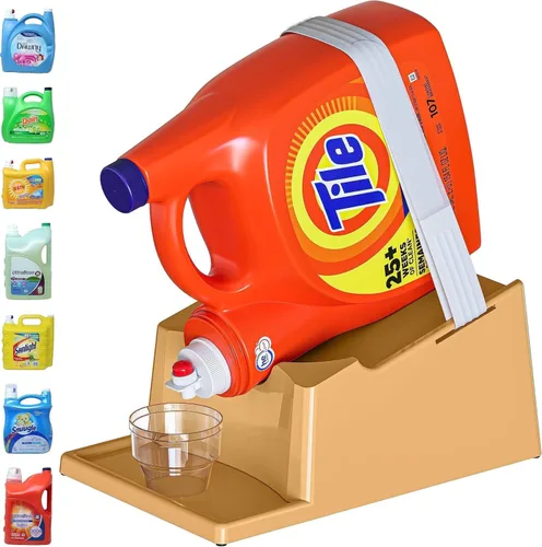 Miniatura 11 de TidyFriend - Paquete de 3 soportes para detergente líquido con bandeja de goteo y patas de agarre de goma, soporte para organización y Blanco