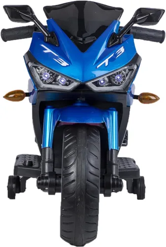 Miniatura 4 de Tamco - Motocicleta para niños, motocicleta de 12 V para niños de 3, 4, 5, 6 años con ruedas de entrenamiento, velocidad a mano, freno de pie, Azul