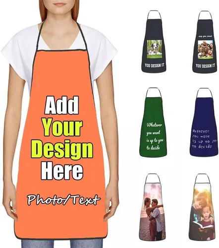 Miniatura 37 de Delantal Personalizado, Diseña Tu Propio Delantal de Cocina para Cocinar, Sube Tus Fotos Favoritas Logo, Añade Cualquier Nombre o Texto