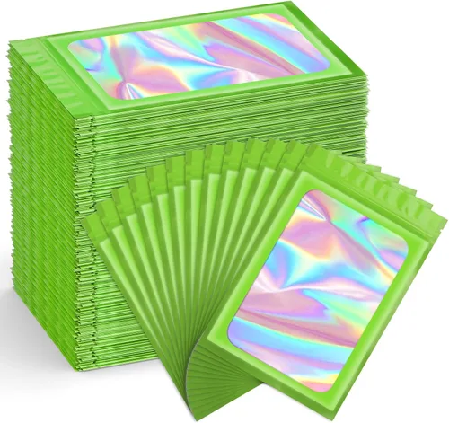 Miniatura 11 de Funfery Paquete de 300 bolsas resellables para almacenamiento de alimentos, bolsas transparentes de Mylar, bolsa de embalaje, comestibles, bolsa a