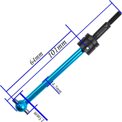 Miniatura 6 de 4 piezas de aluminio CVD de Vgoohobby Junta de eje de transmisión CVD compatible con Tamiya TT02B TT-02B DT02 DT03 DF02 1/10 RC Car (azul)