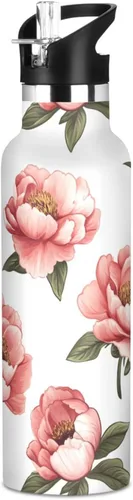 Miniatura 8 de Sport Insulated Water Bottle with Leak Proof Spout Lid Vacuum Insulated BPA-Free Leak Proof for Travel, Camping, Sports, Rustic Daisy Beige