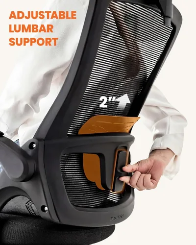 Miniatura 3 de NEO CHAIR Silla de oficina con respaldo alto, cómodo asiento de malla para computadora de juegos con reposacabezas ergonómico lumbar ajustable, 2.