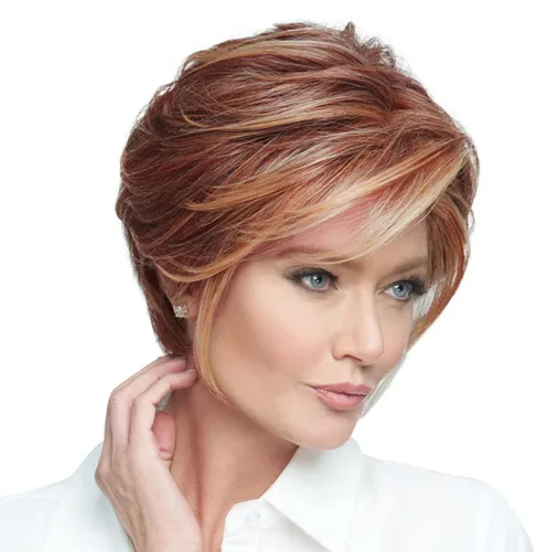 Miniatura 5 de Raquel Welch Go To Style - Peluca de pelo corto versátil y favorecedora de Hairuwear, gorra media, castaño iluminado por el sol RL10/12