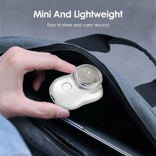 Miniatura 6 de Mini afeitadora eléctrica portátil, afeitadora eléctrica portátil de bolsillo, mini afeitadora eléctrica mágica USB para hombres, afeitadora Negro