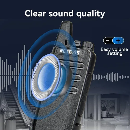 Miniatura 4 de Retevis RT22 Walkie Talkies Mini, radio bidireccional recargable de largo alcance, radio de 2 vías pequeña, VOX portátil, para negocios, negocios