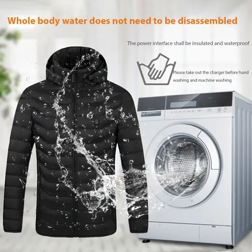 Miniatura 4 de Kysdzlink Men's Heated Jacket Outdoor Jacket, Ultra-thin Carbon Fiber, 9 Heating Zones Women's Jacket Excluding Battery Pack