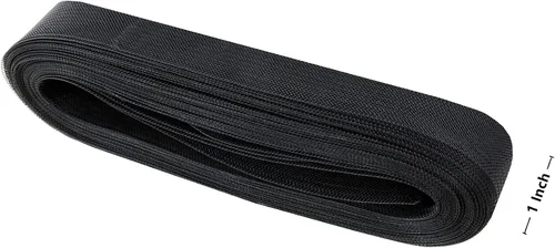 Miniatura 7 de Abbaoww Trenza de crin de caballo negra rígida de 1 pulgada de ancho, 25 yardas para coser vestidos de novia, vestidos de baile, accesorios para dar