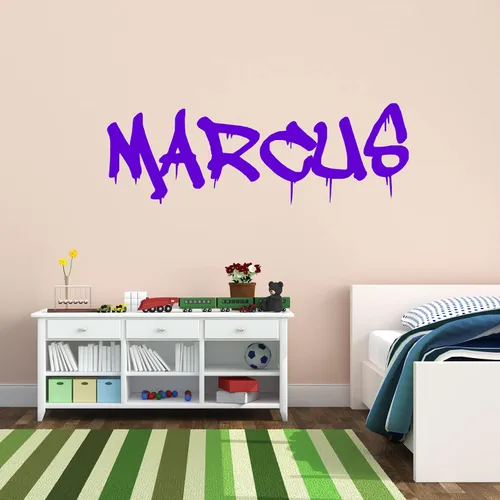 Miniatura 9 de VWAQ Calcomanía de pared personalizada con nombre de graffiti – Adhesivo decorativo de vinilo personalizado para niños, gráfico de hip hop, CSGN5