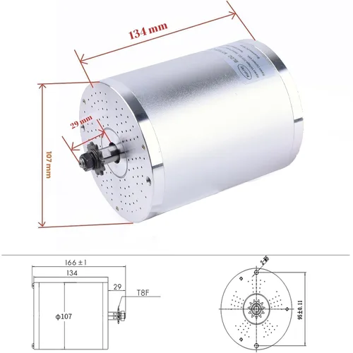 Miniatura 7 de Motor sin escobillas CC 3000W 72V Motor eléctrico de alta potencia Controlador sin escobillas 50A Motor de scooter Go Kart Kit de motor eléctrico